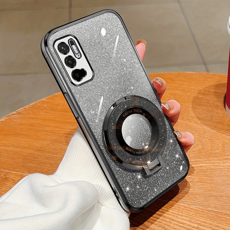 Magnetic Suction Phone Case for Redmi Series with Gradient Flash Powder Shockproof TPU