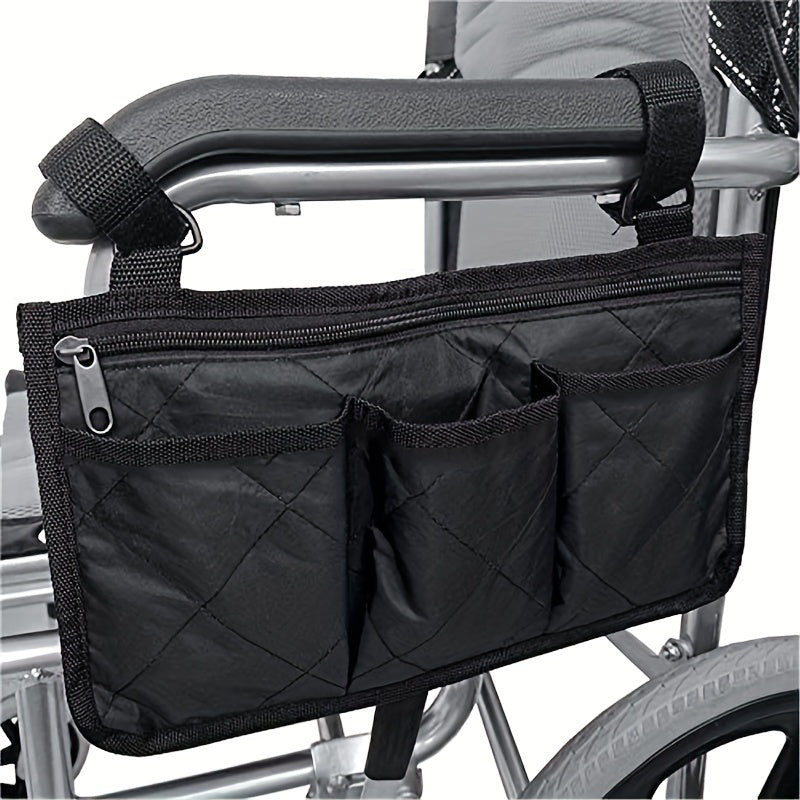 Wheelchair Armrest Hanging Storage Bag Large Capacity Easy to Carry