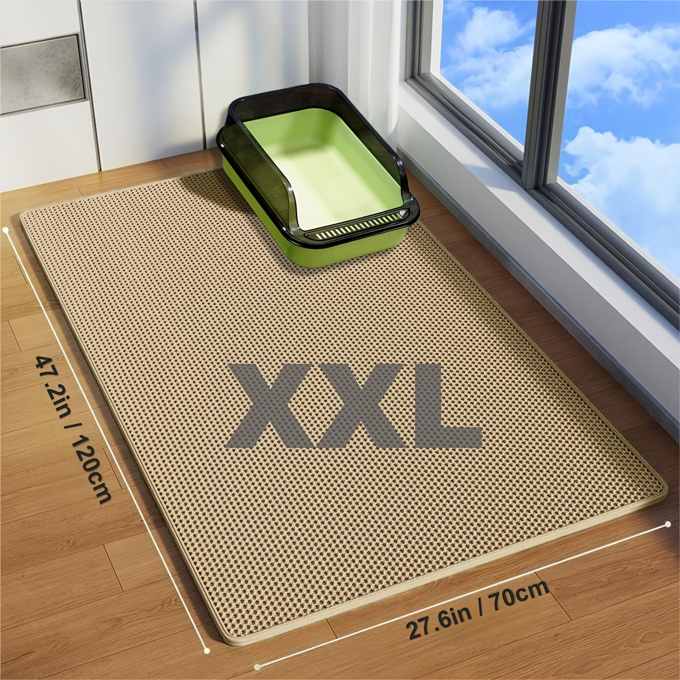 Gran alfombra de EVA para arena de gato, impermeable, antideslizante, lavable, a prueba de fugas, resistente a los olores