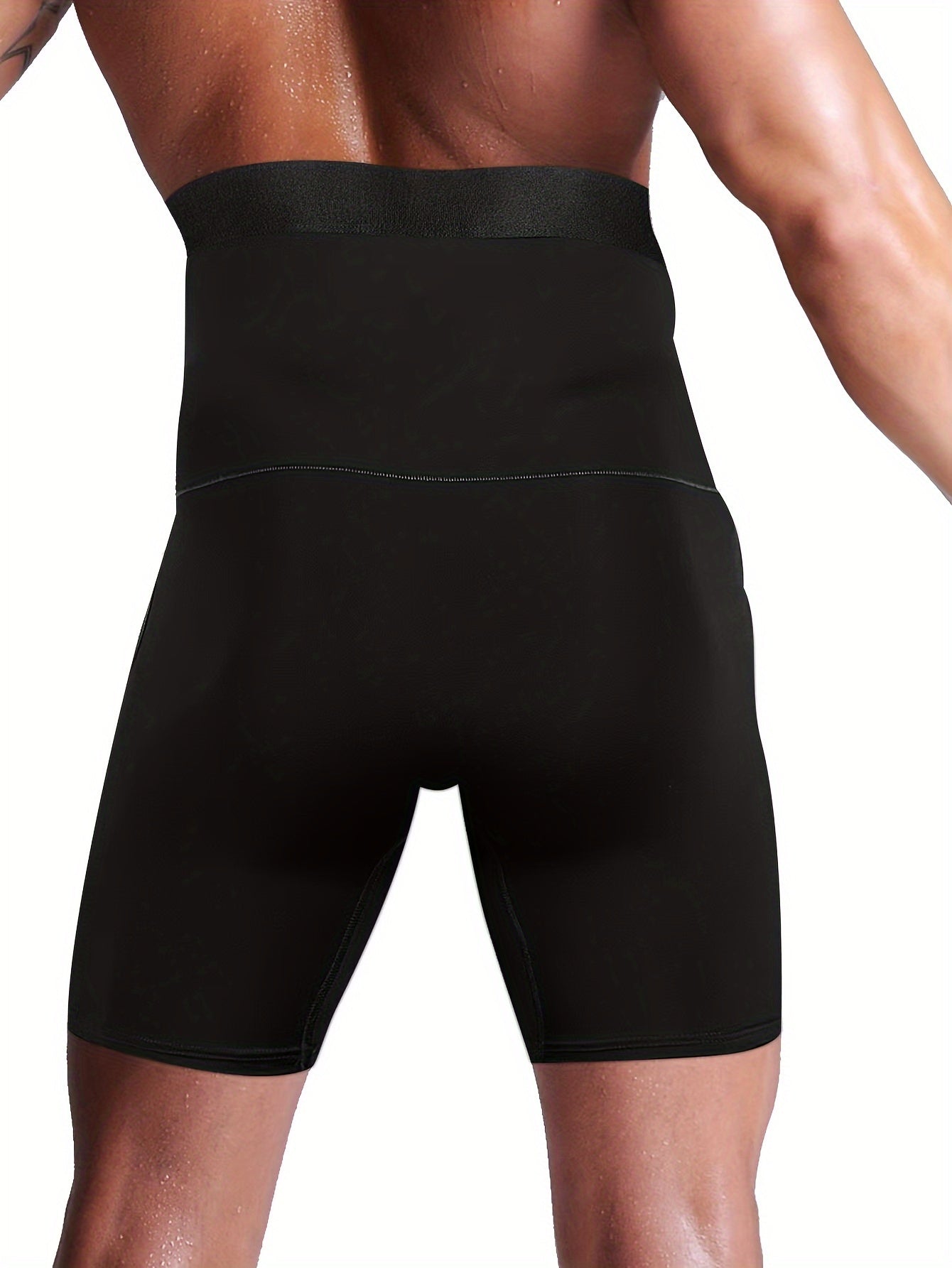 Мужские боксеры с высокой талией для компрессии, моделирующие, с контролем живота, дышащий полиэстер-эластан, для похудения, спортивные