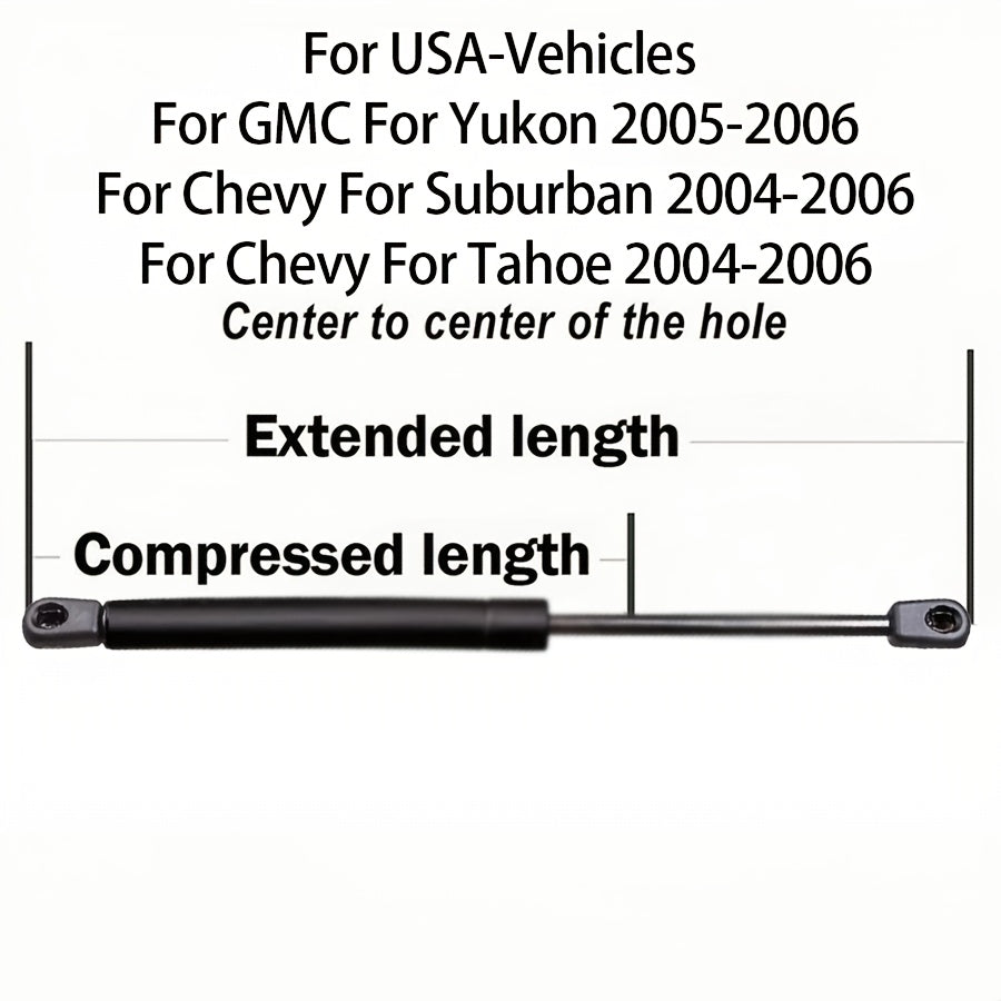 2pc Heavy-Duty Black Rear Door Hatch Lift Supports for SUVs and Trucks