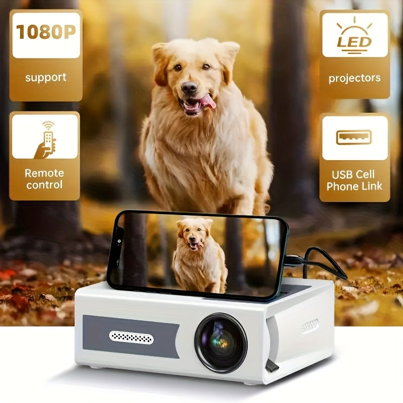 Portable LCD Projector for Home Theater with 1080P Support and USB