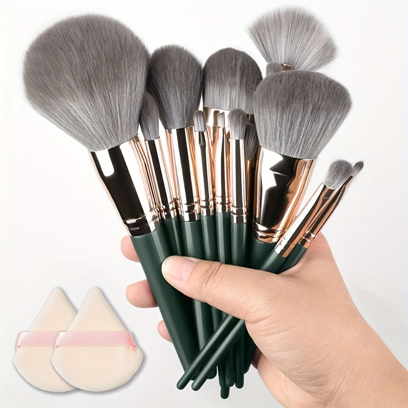14Pcs Hypoallergenic Makeup Brush Set Nylon Bristles for All Skin Types