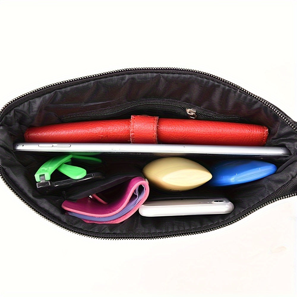 Черная готическая сумка через плечо с заклепками и кисточкой на запястье, выполненная из искусственной кожи