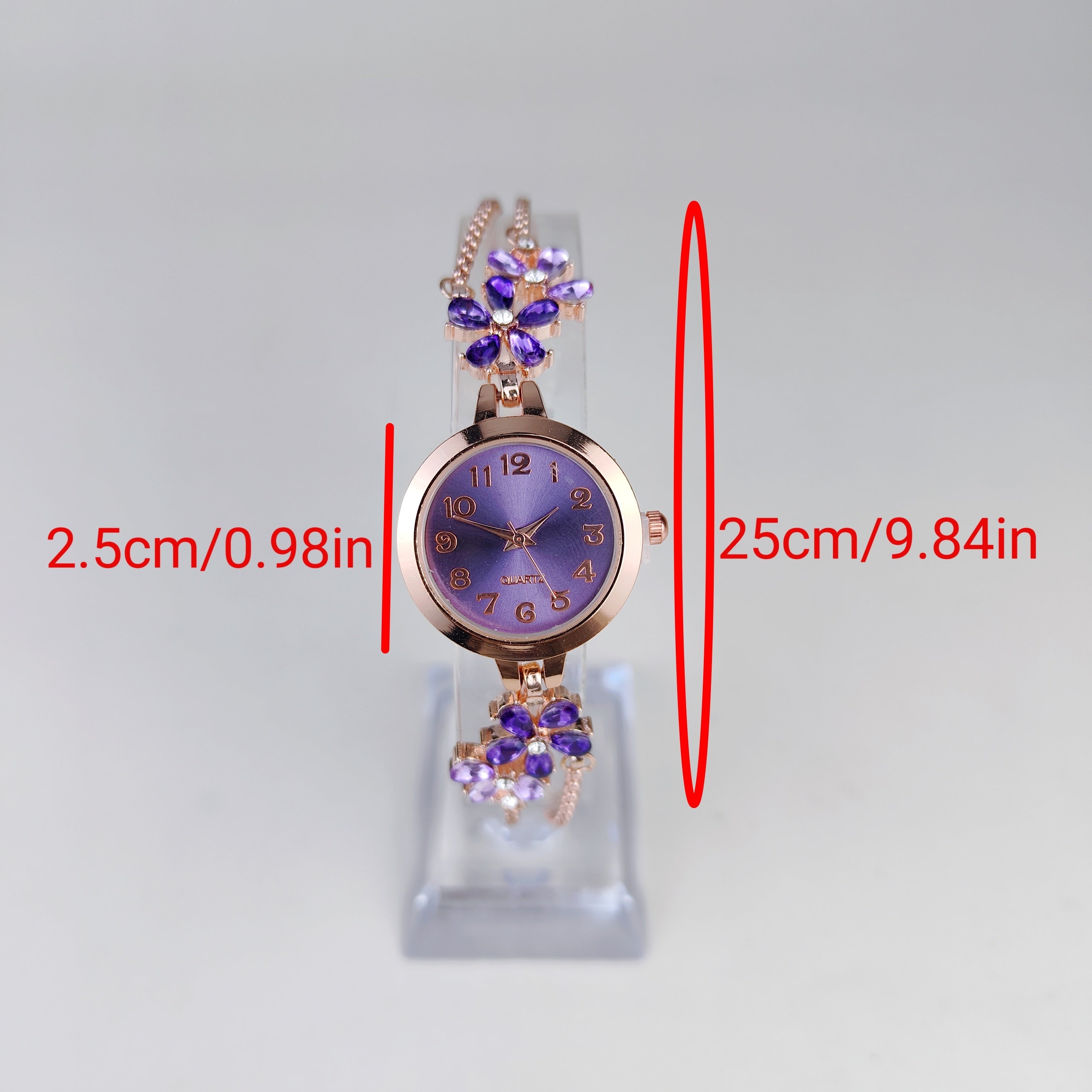 Women's Quartz Watch with Rhinestones and Adjustable Zinc Alloy Bracelet