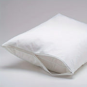 Set of 2 White Pillowcases Soft Brushed Solid Color Zip Closure