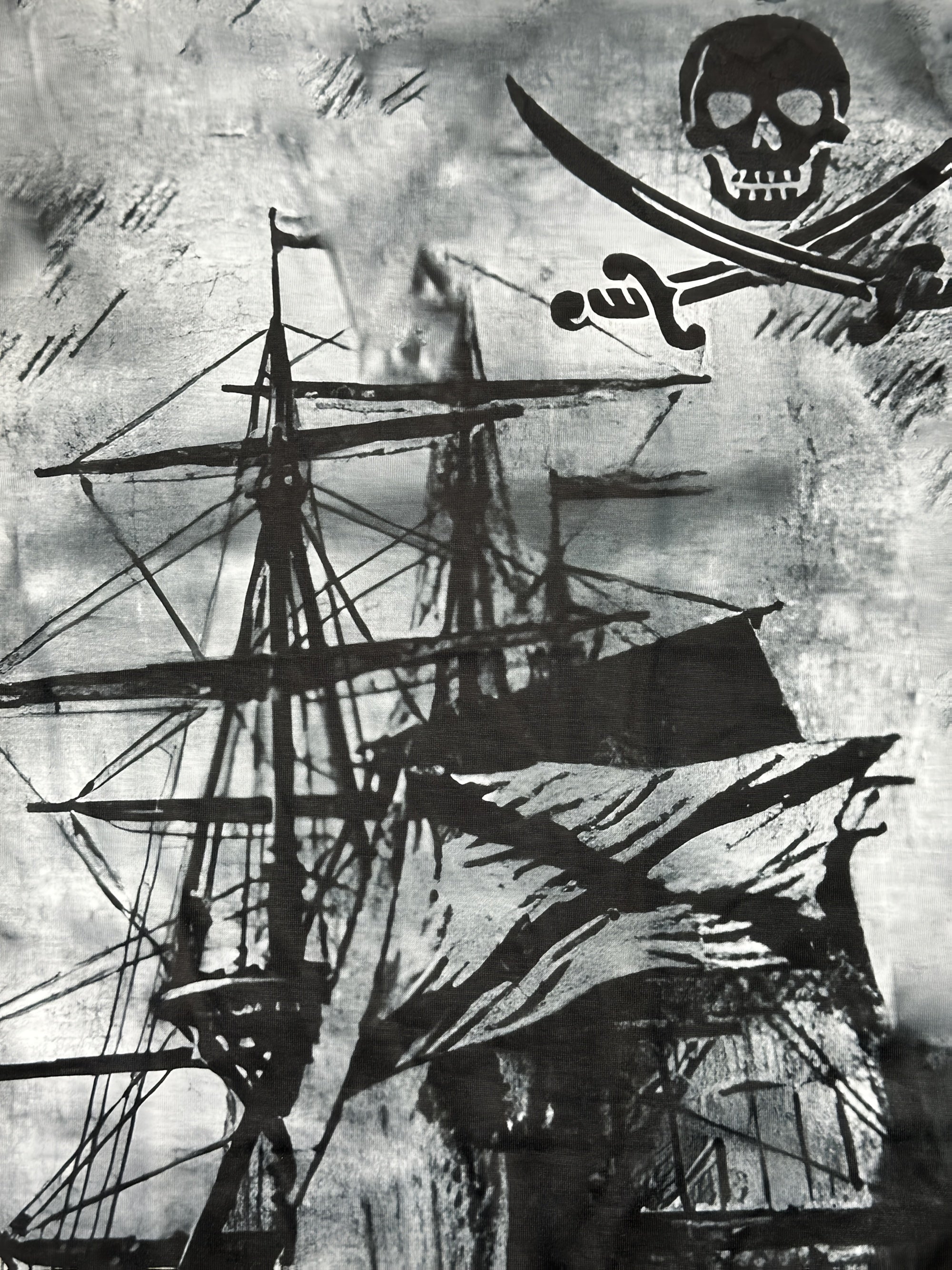 Мужская майка с графикой пиратского корабля большого размера, дышащий полиэстер, лето, уличный стиль