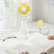 Mini Clip-On USB Fan with Flexible Legs Rechargeable Portable Personal Stroller Fan