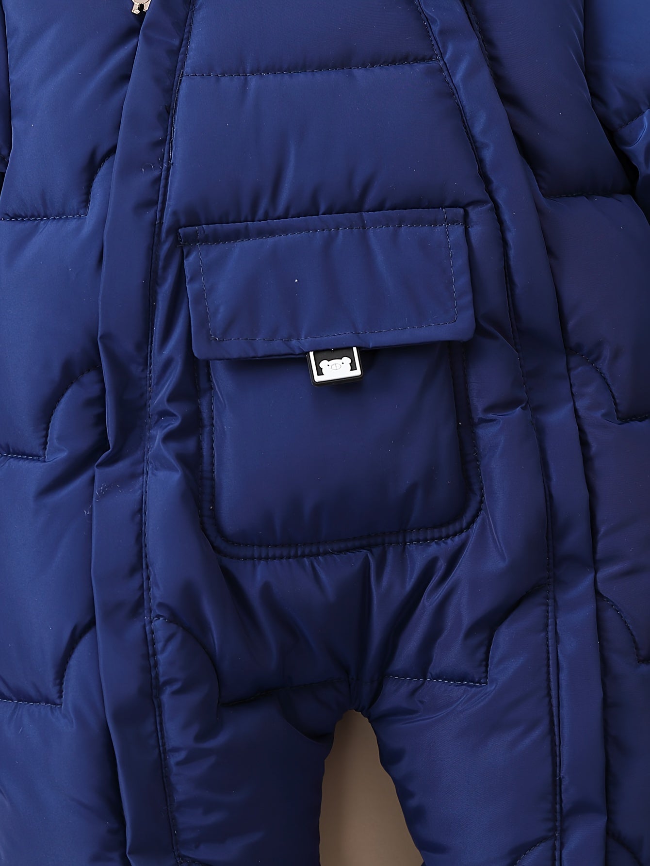 Baby Boys Winter Jumpsuit with Hood Faux Fur Trim Fleece Lining Mittens and Booties