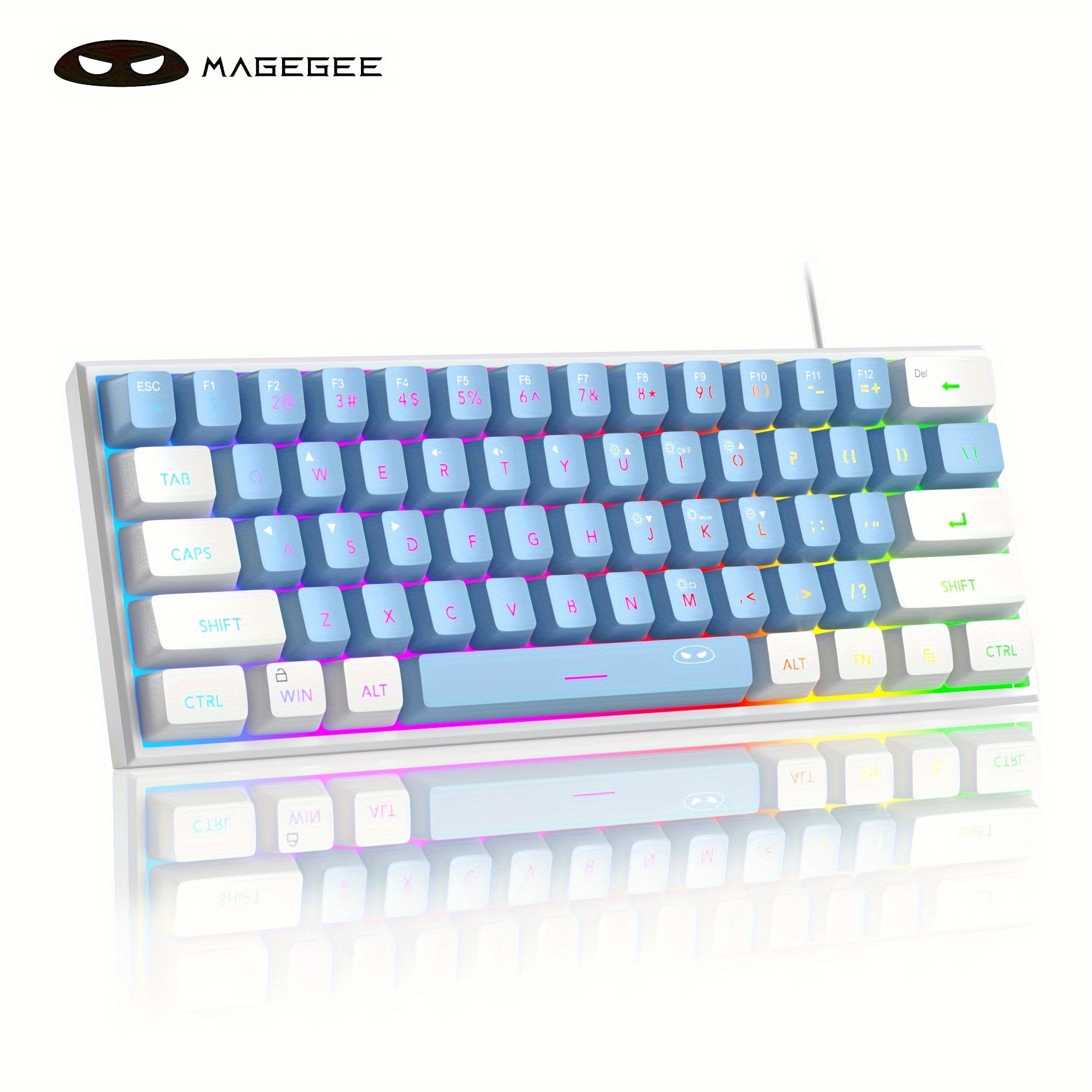 Mini 60% RGB Backlit Mechanical Gaming Keyboard for Windows Mac Laptops