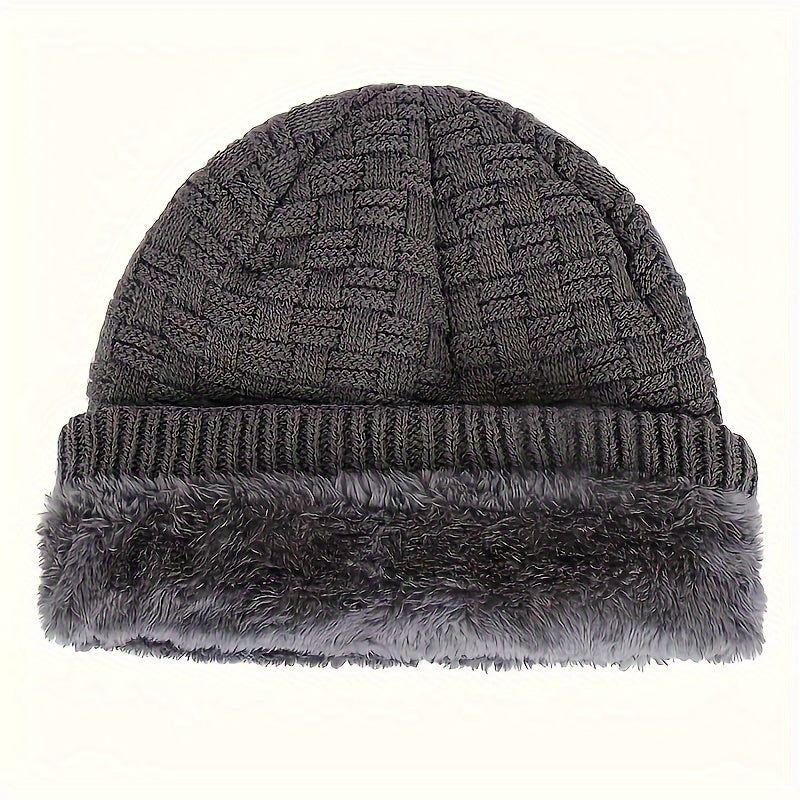 Men's Knit Beanie Hat Warm Winter Skull Cap for Outdoor Sports Skiing