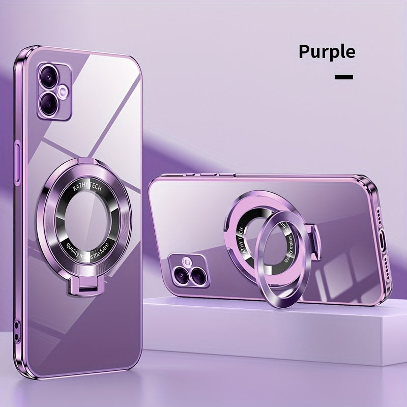 Electroplated Galaxy Phone Case with CD Holder Fall Protection Camera Guard for Samsung Galaxy Series