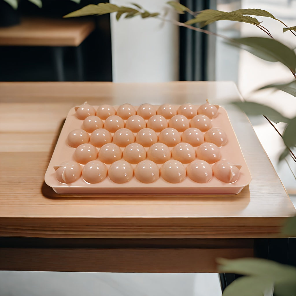 Round Diamond Silicone Ice Cube Tray 33 Grids Food Grade Plastic Refrigerator Storage