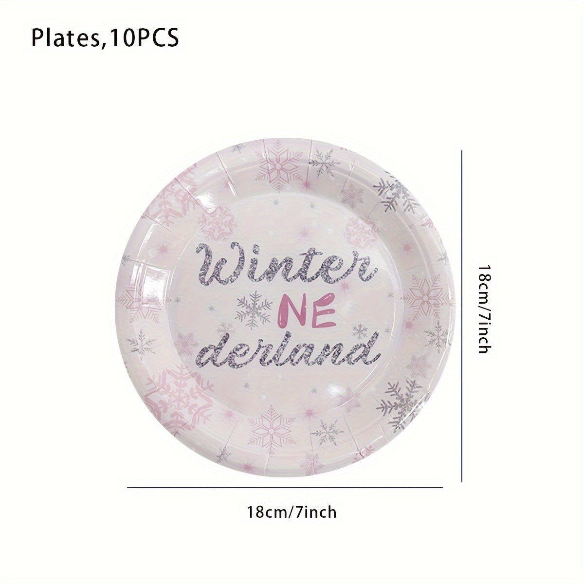 Winter Themed Disposable Paper Plates and Paper Towels Pink Snowflakes Birthday Party Supplies
