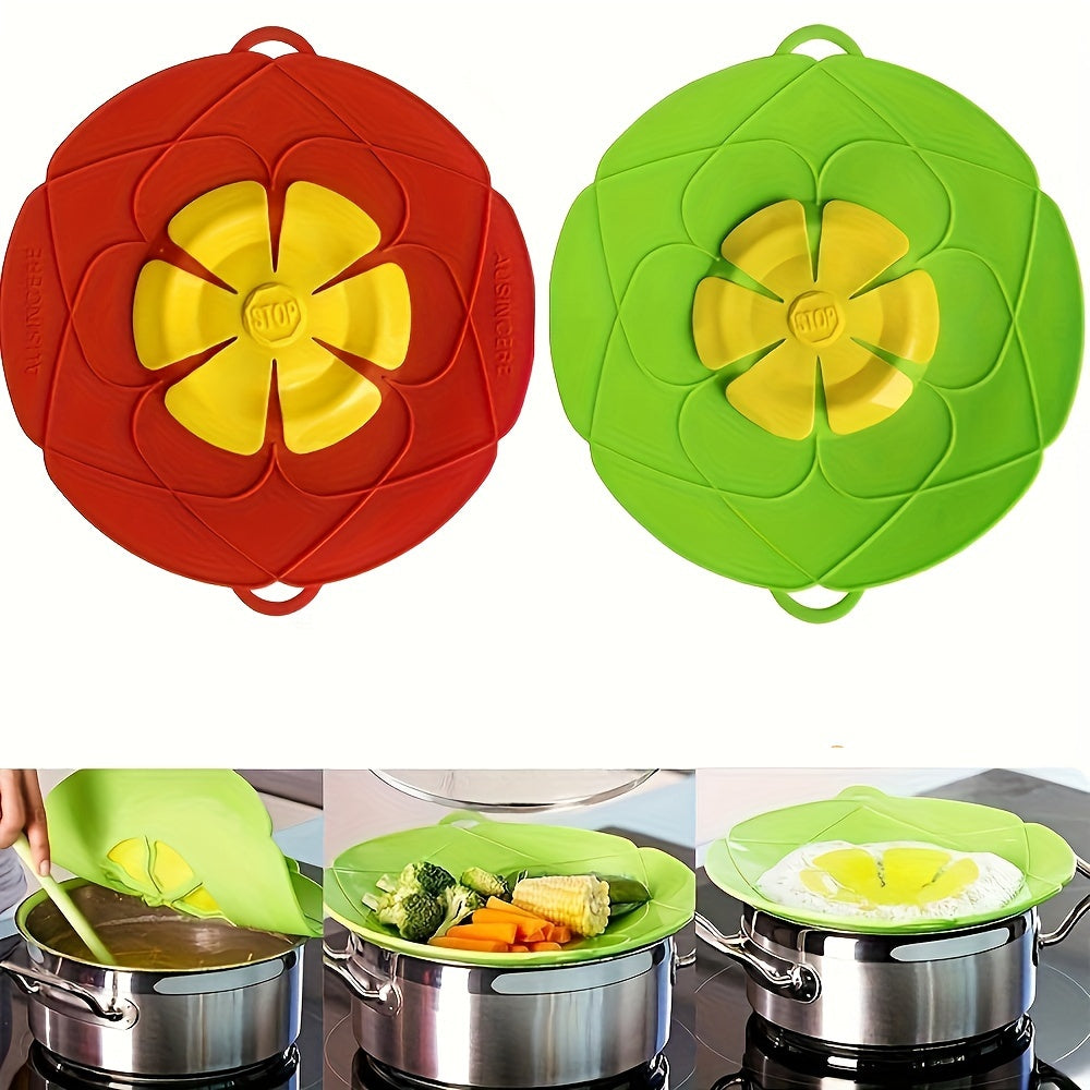 Tapa de silicona para derrames en forma de flor, accesorio de cocina de grado alimenticio para altas temperaturas