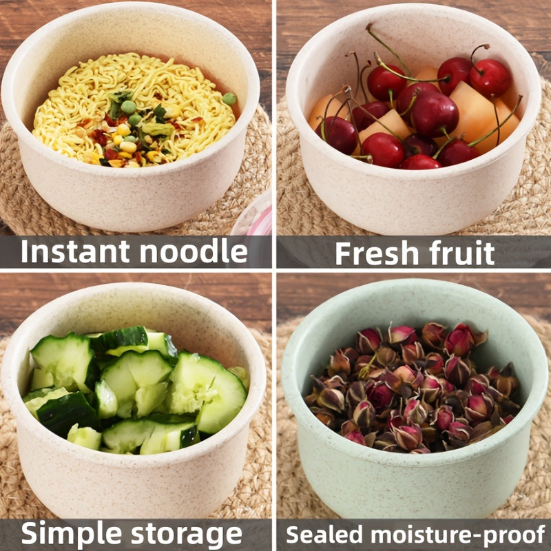 Set of Three Microwave Safe Food Storage Bowls with Lids for Kitchen and Toddler Use