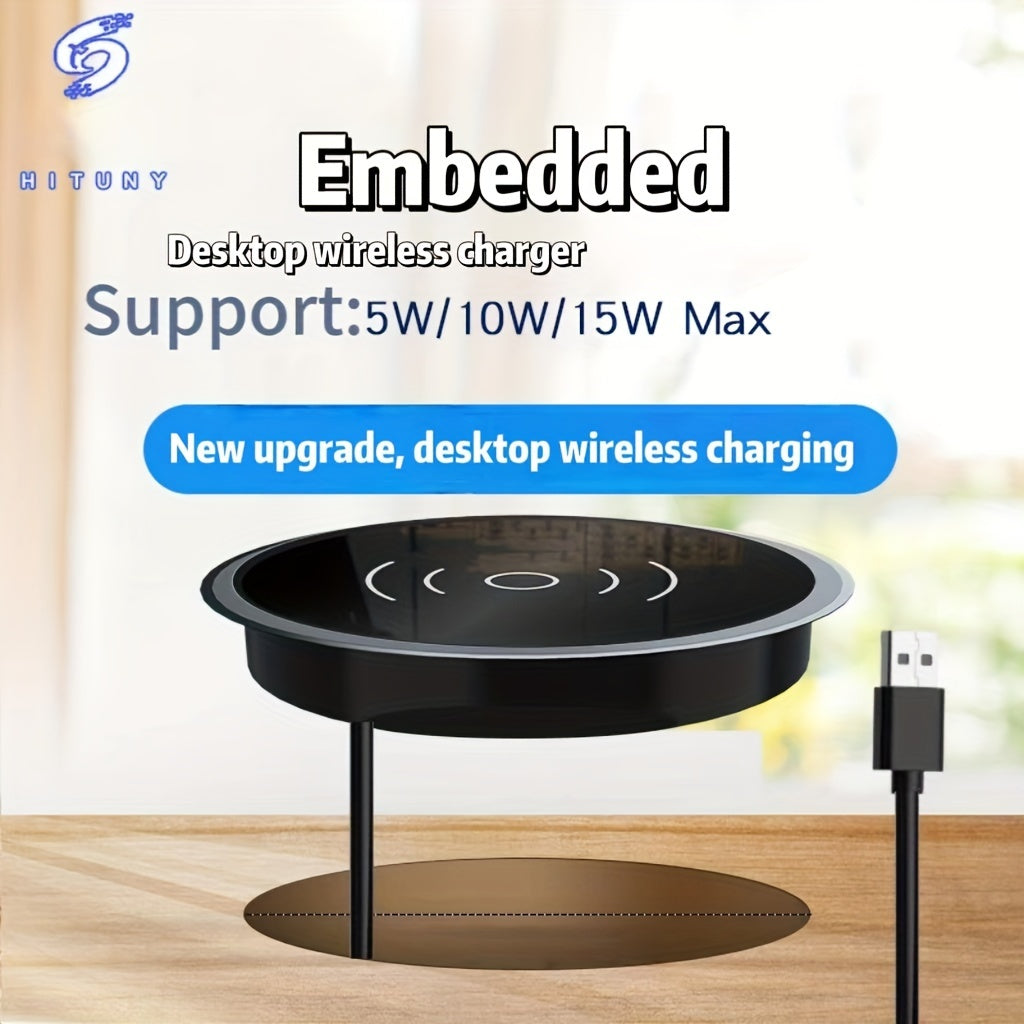 Office Desk Wireless Charger with USB Connector and Lightweight Design for Qi-Enabled Devices