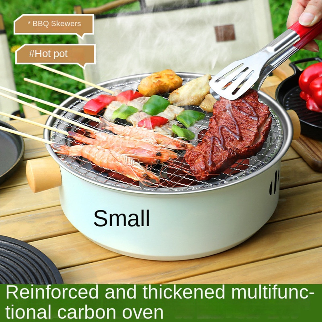 Stainless Steel Charcoal Grill Set for Indoor Outdoor BBQ Fire Pit Camping