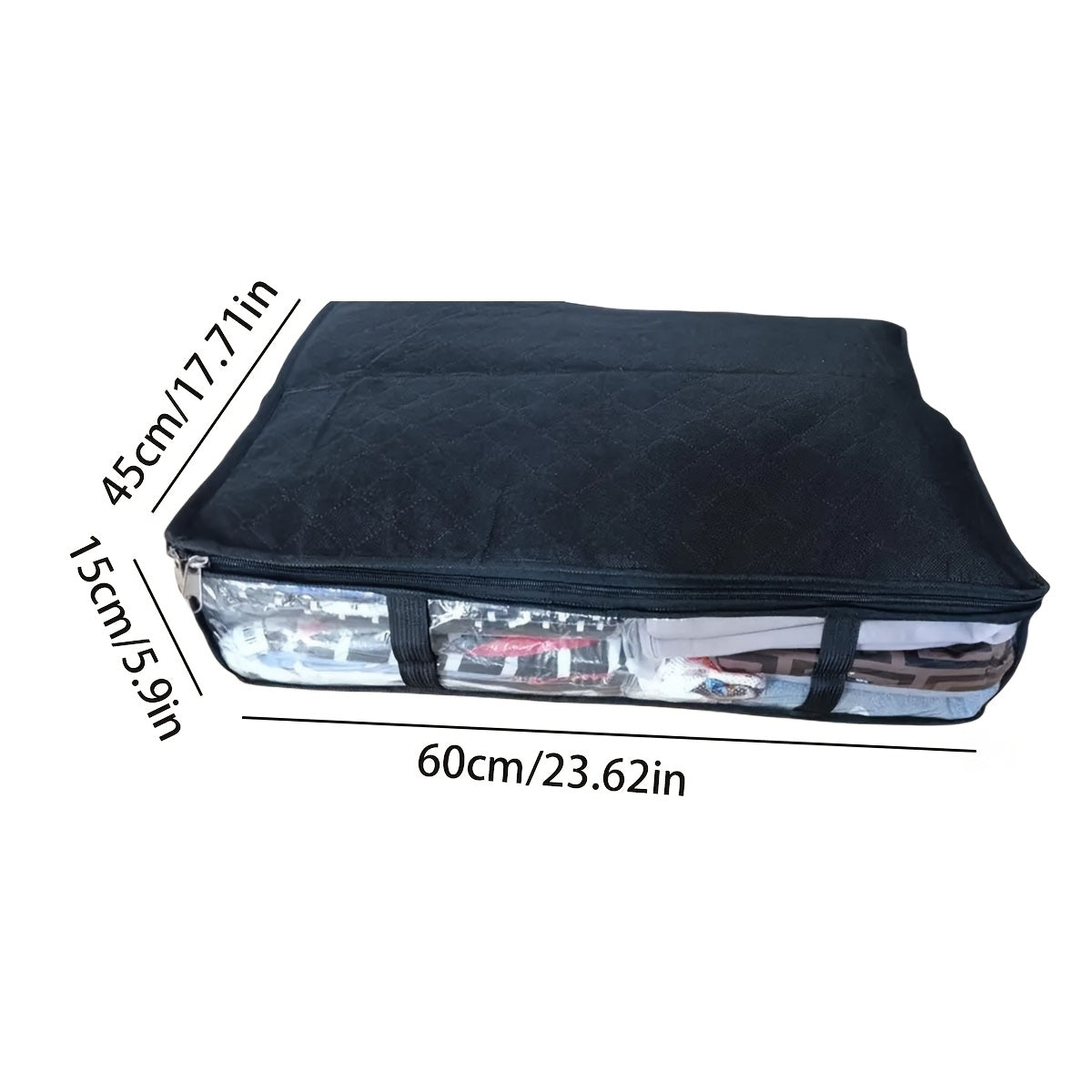 Underbed Storage Bag Set with Moisture-Proof Plastic Windows for Clothes and Blankets