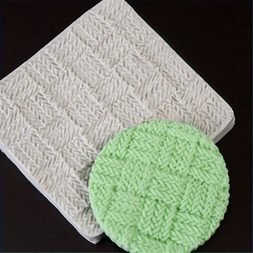 Silicone Mold for Sweater Pattern Knitting Texture for Cake Baking and Chocolate Making
