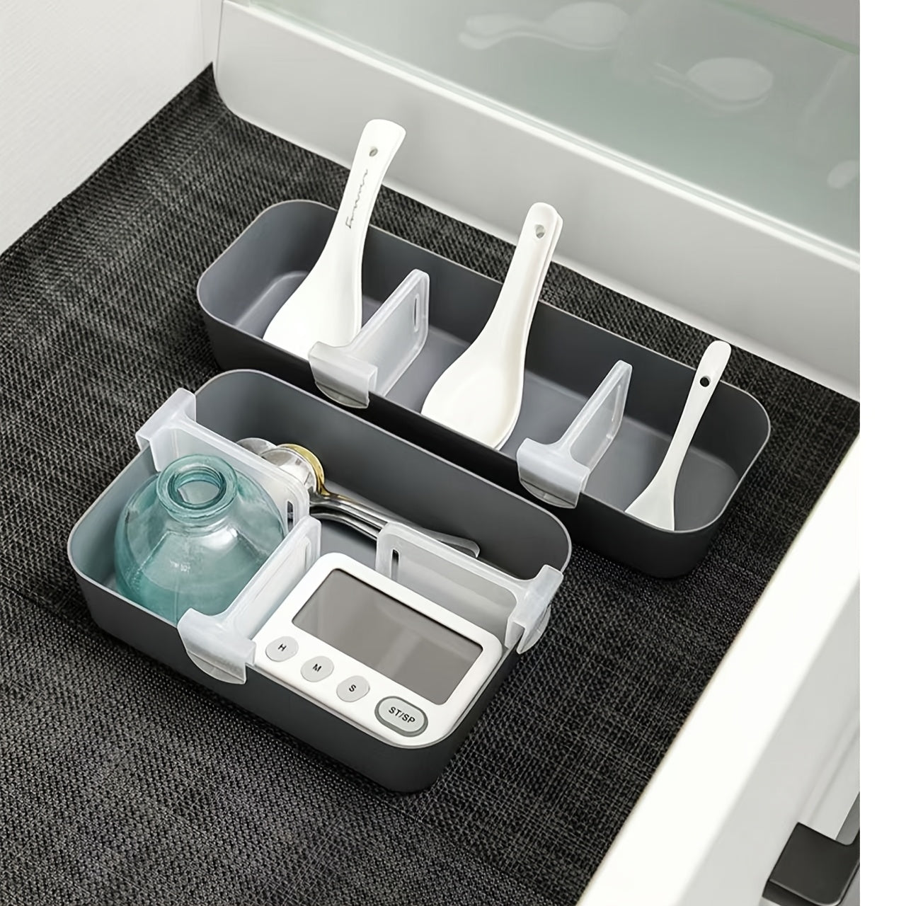 Set of 10 Transparent Plastic Refrigerator Door Organizers for Kitchen Storage