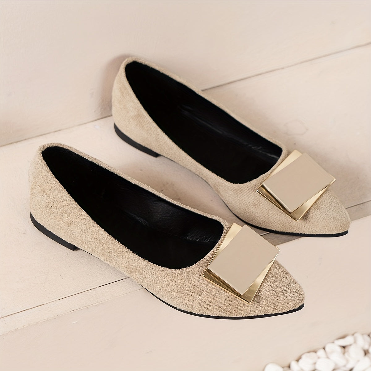 Women's Black Pointed Flat Work Shoes Spring Autumn Versatile Comfortable