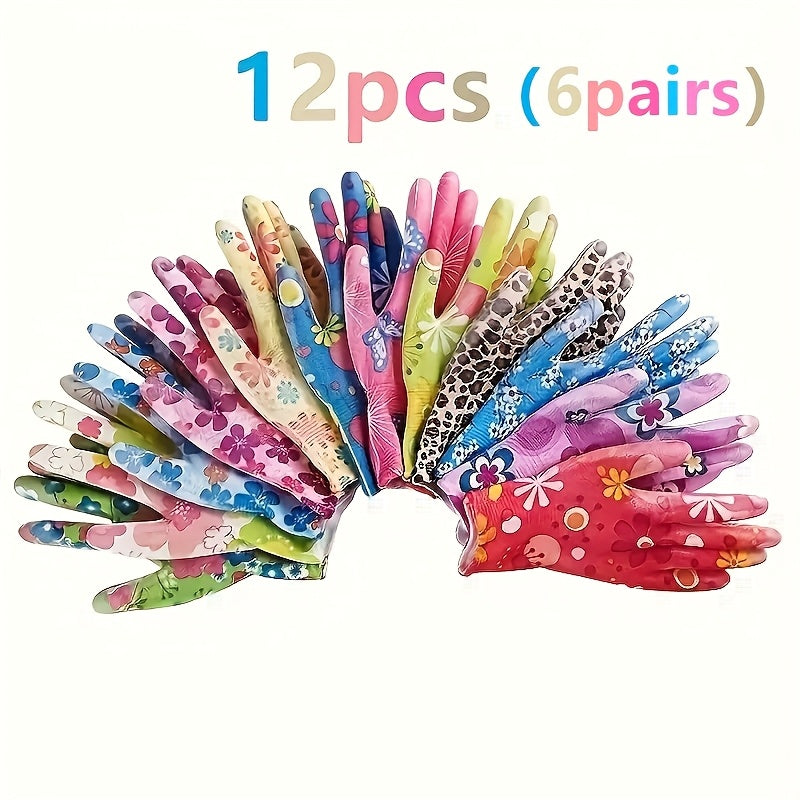 4/8/12 dona Ayollar uchun bog'dorchilik qo'lqoplari, ilg'or ushlash, mustahkam va nafas oladigan, bog'dorchilik, landshaft yaratish va tirnoqlar va barmoqlarni himoya qilish uchun mukammal, tasodifiy rangda