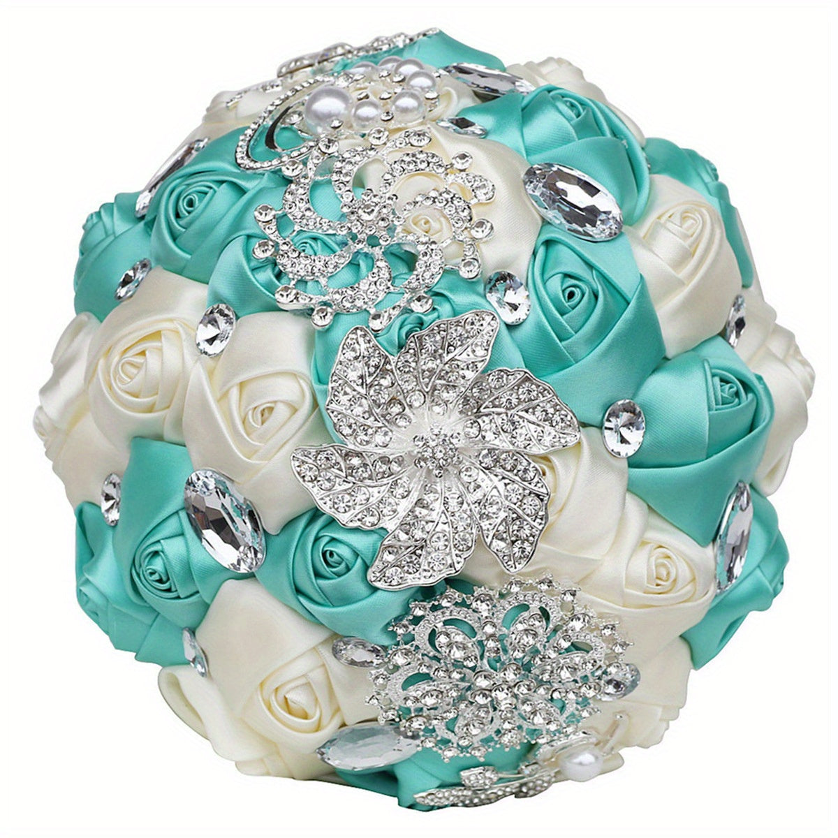 Satin Wedding Bouquet for European and American Brides with Ribbon Finish