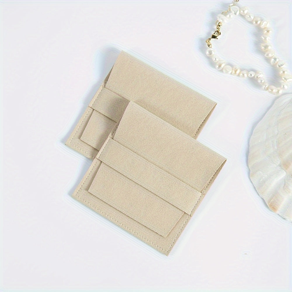 10 Pieces Suede Jewelry Pouches Dustproof Storage Bags for Rings Earrings Bracelets
