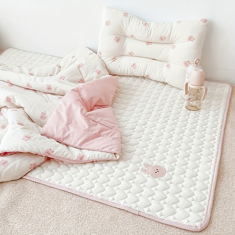 Waterproof Washable Kids Mattress 60x120cm Polyester Fiber Diaper Pad Beige