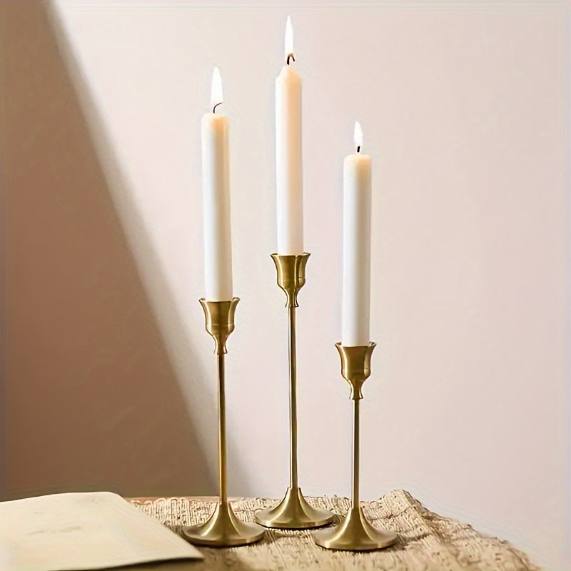 Set of 3 Metal Candle Holders for Table Decoration Christmas Halloween Weddings Parties