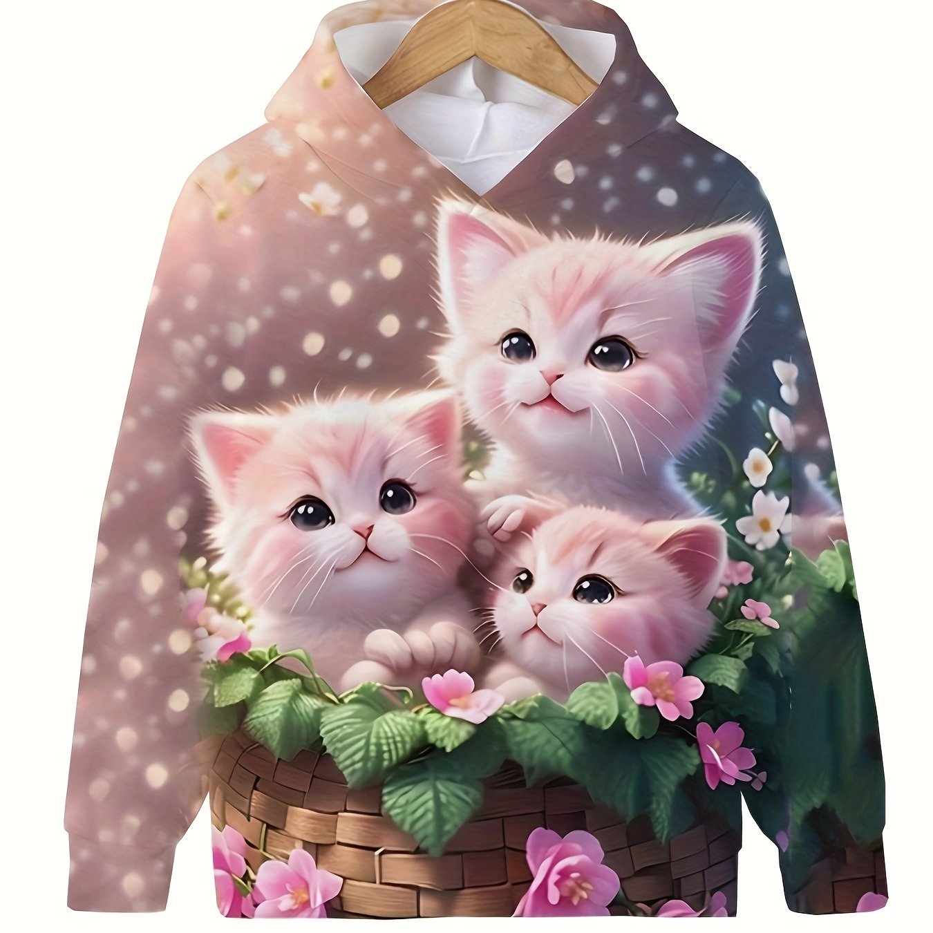 Kids Cat Hoodie Sweatshirt for Boys and Girls Autumn Winter Long Sleeve Casual