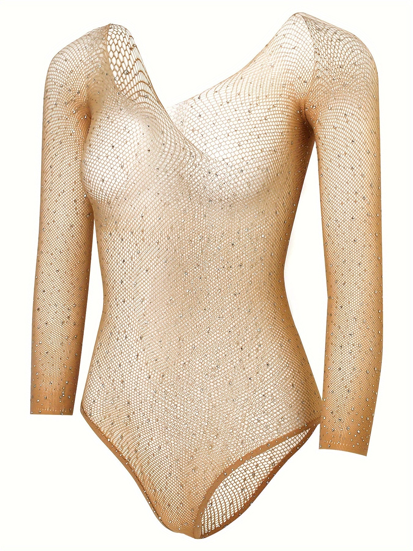 Women's Long Sleeve Bodysuit Shiny Fabric Sexy Fit