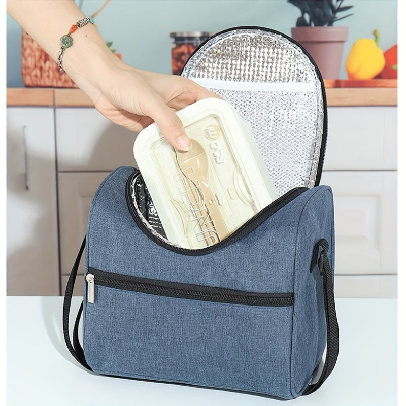 Сумка для обеда из оксфордской ткани с изоляцией - моющаяся в ручном режиме квадратная сумка для обеда с космической тематикой и регулируемым плечевым ремнем, контейнер для еды большого объема для пикников, улучшенная термоизоляция