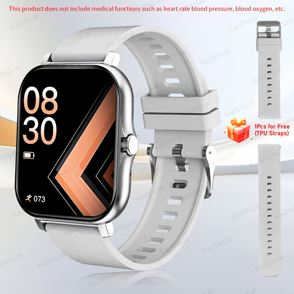 4.65cm HD Full Screen Touch Smartwatch with Call, Heart Rate, Blood Pressure, Step and Distance Tracking for iPhone and Android