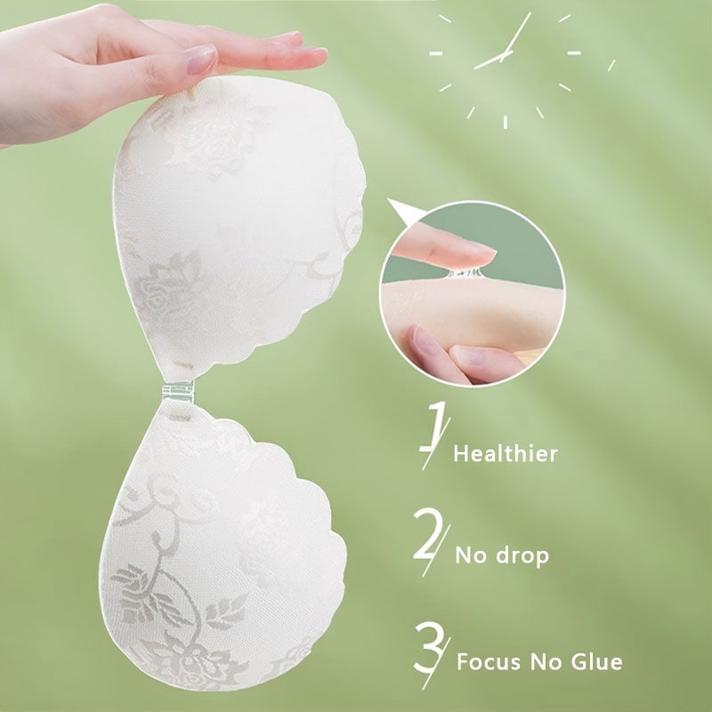 Women’s Seamless Strapless Push-Up Bra Wireless Support Semi-Sheer Polyester