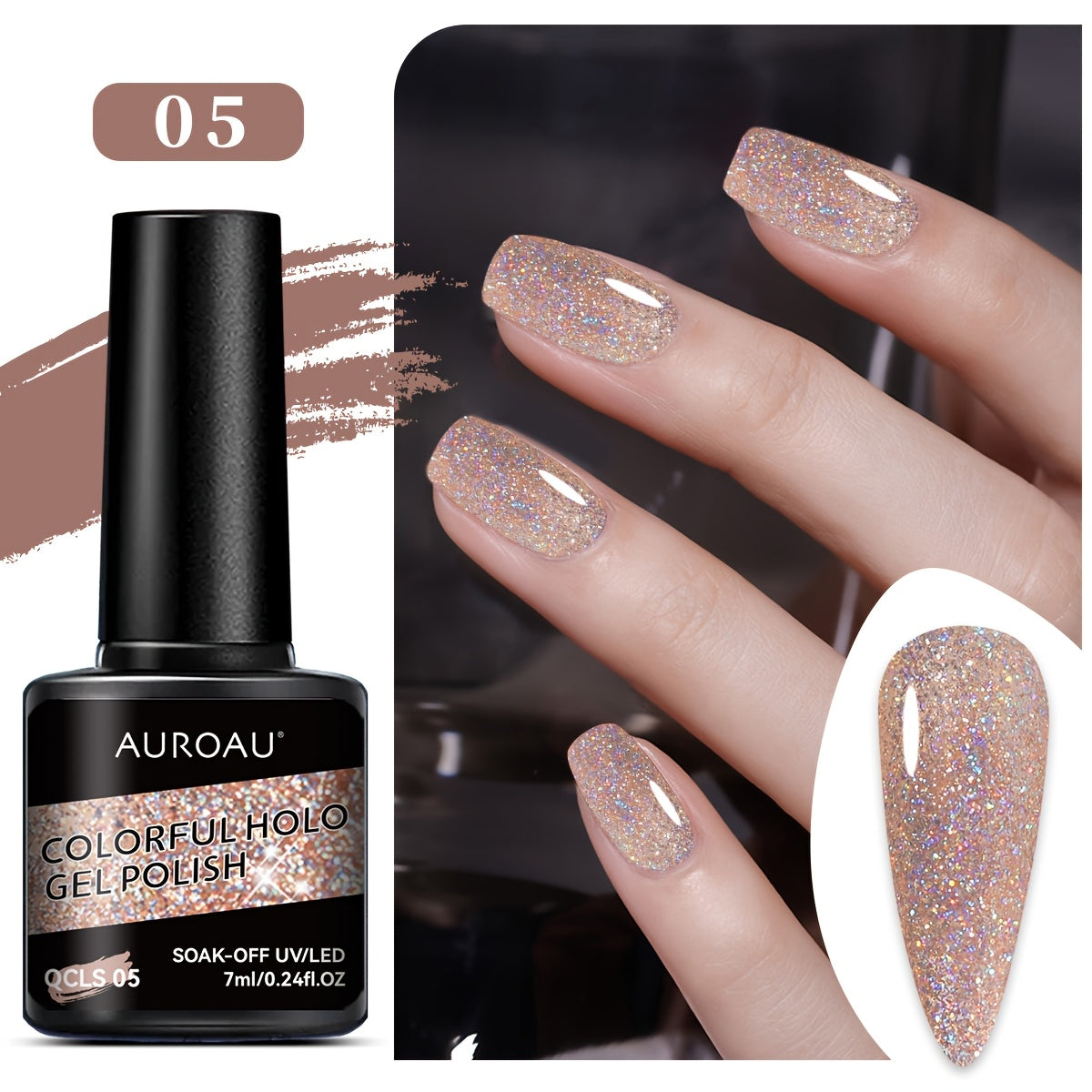 Vibrant Holographic Glitter Gel Nail Polish Long-Lasting Fast-Drying Alcohol-Free
