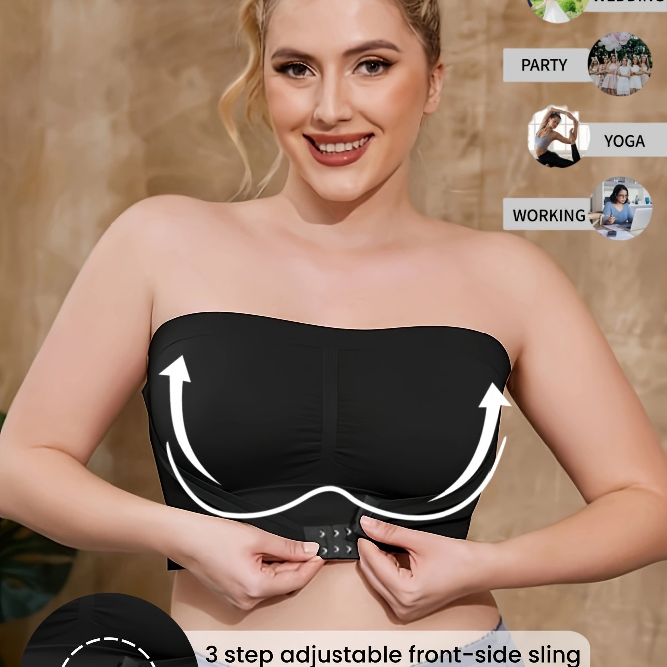 Women's Plus Size Seamless Strapless Bandeau Bra Breathable Quick-Dry Sports