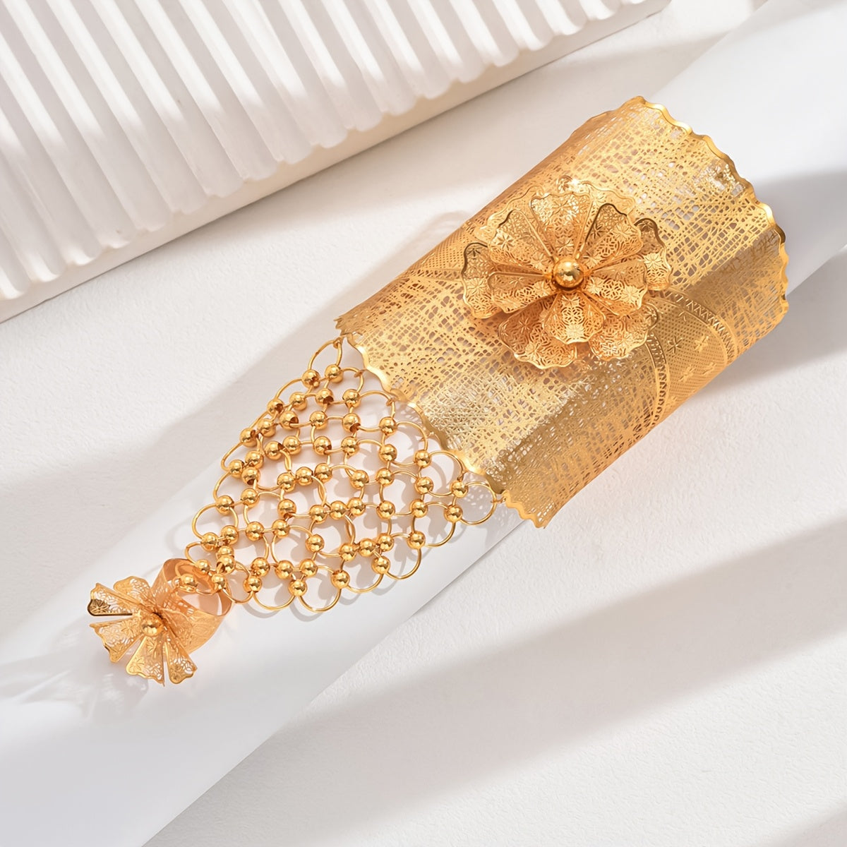 Women's Floral Bridal Bangle Wide Design Elegant Party Jewelry