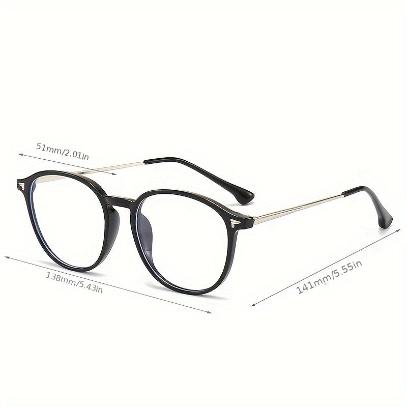 Anti-Blue Light Flat Glasses Frame Ultra-Light Oval Color-Changing