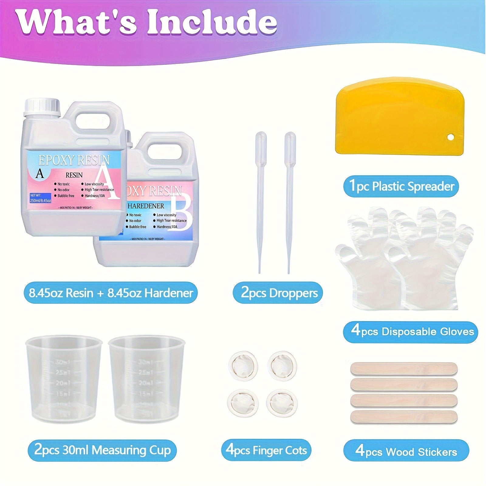 Crystal Clear Epoxy Resin Kit for Jewelry Art Crafts Wood Projects Bubbles Free