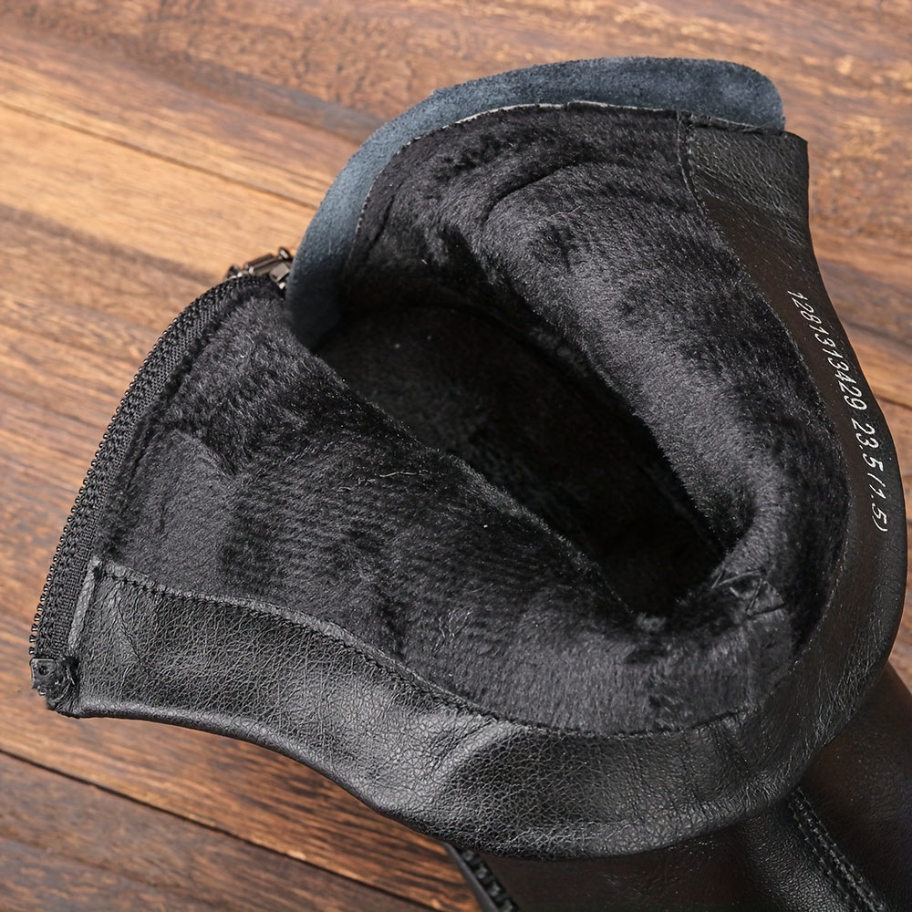 3429 Новые осенние и зимние женские ботинки с толстой подошвой, прямой цилиндрический дизайн