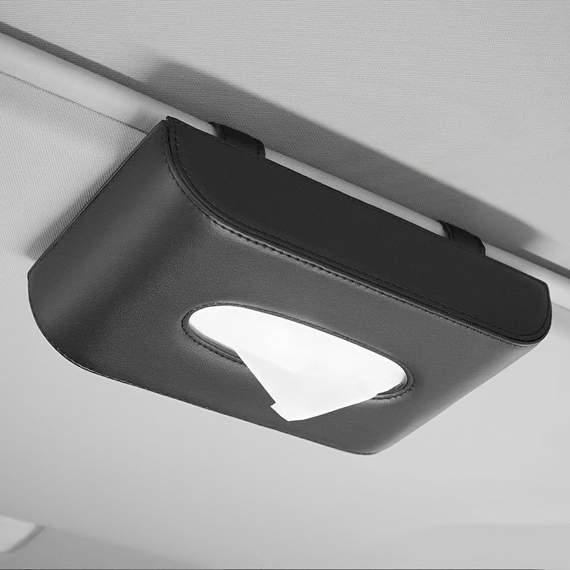 Держатель для салфеток в автомобиль из черной кожи, подвесная органайзер для интерьера автомобиля