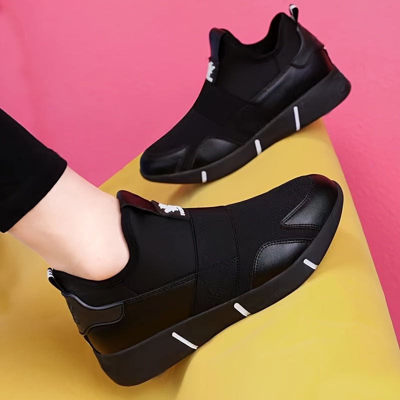 Zapatillas de lona altas para mujer sin cordones para viajes casuales de otoño