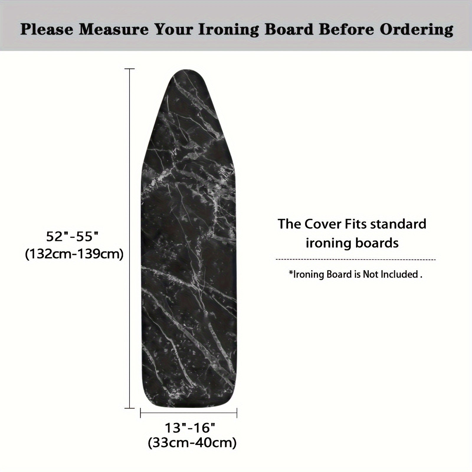 Black and White Marble Ironing Board Dust Cover Durable Stain Resistant