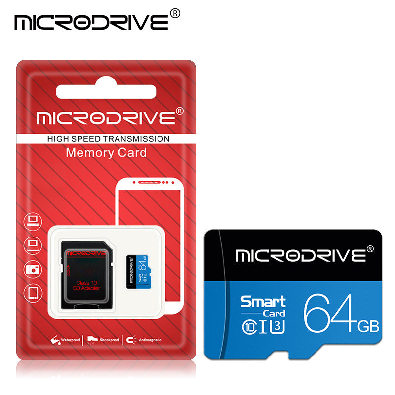 Blue Class 10 U3 MicroSD Card 32GB 64GB 128GB 256GB with SD Adapter