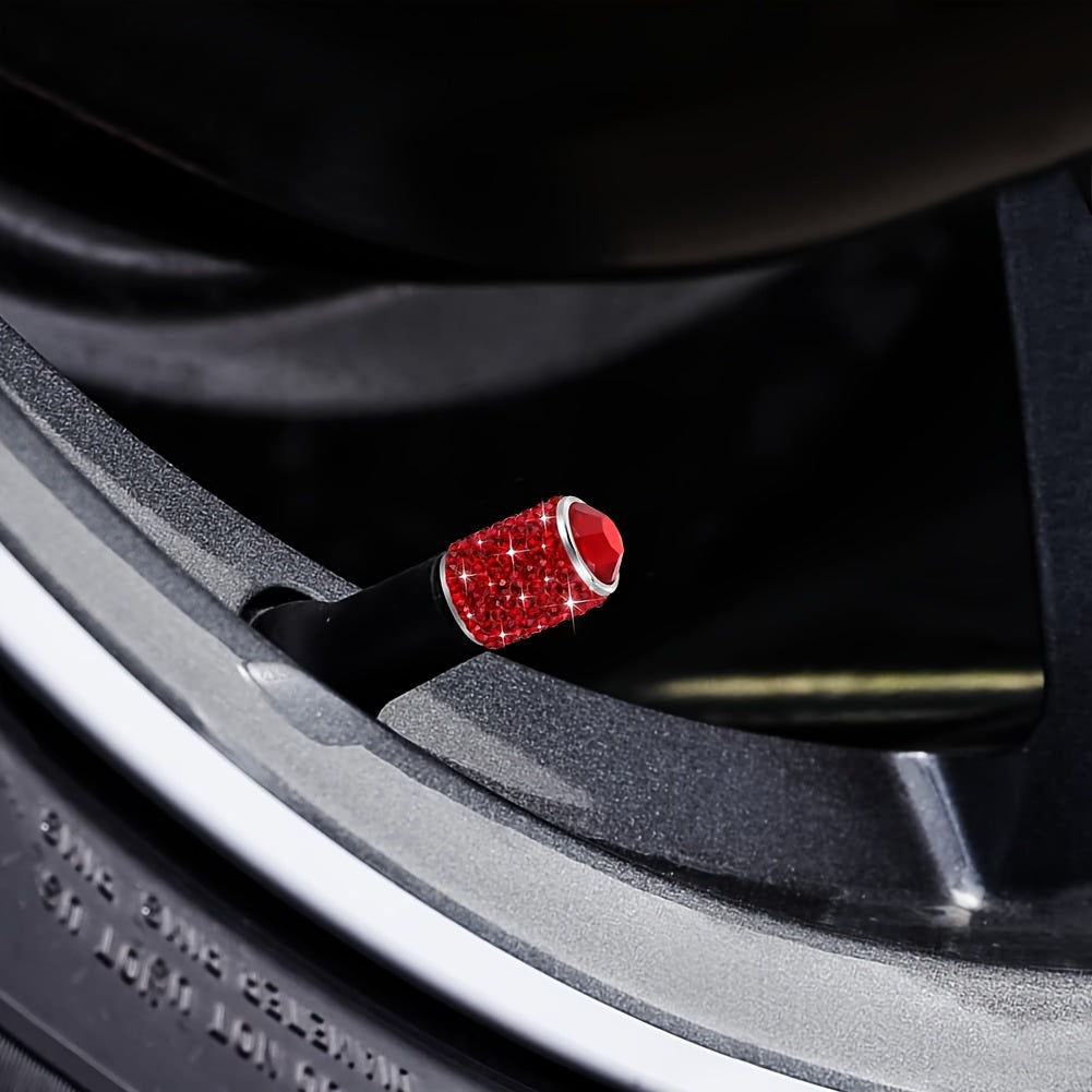 4 шт. хрустальных колпачков для вентилей шин универсальные для автомобилей, внедорожников, мотоциклов, велосипедов, грузовиков