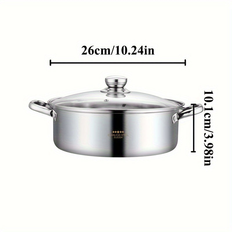 Olla de sopa caliente de acero inoxidable 304 con fondo de tres capas para hogar y restaurante