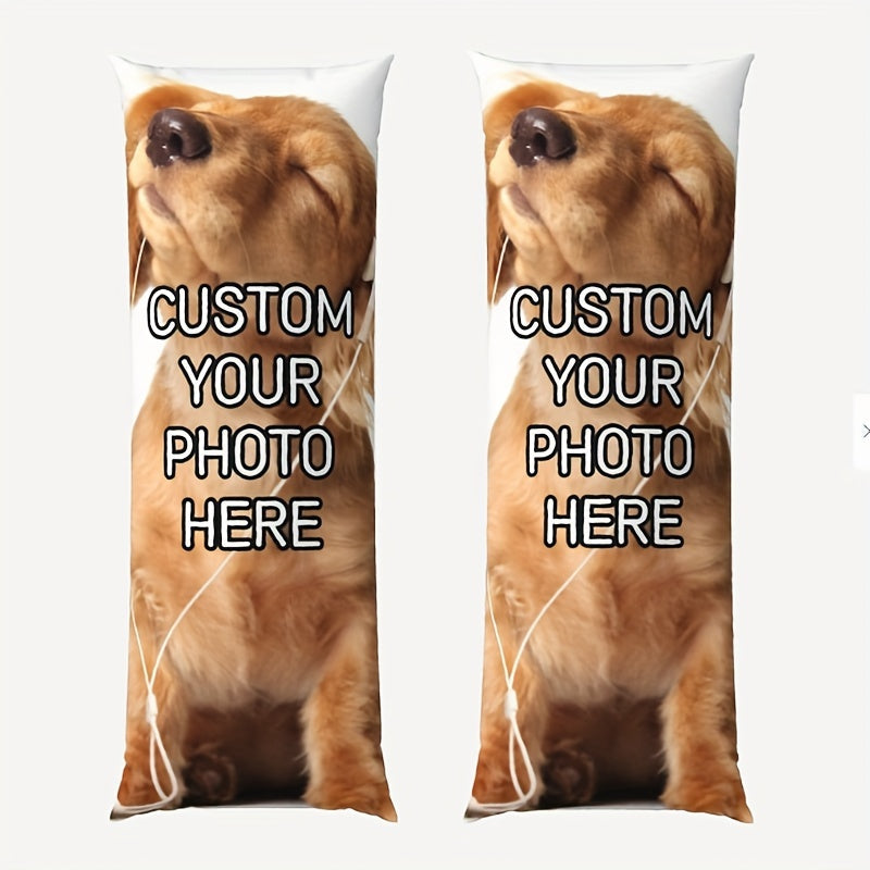 Pet Memorial Pillowcase Double-Sided Photo Hug Pillow Cover Soft Plush 50.8x137.16 cm