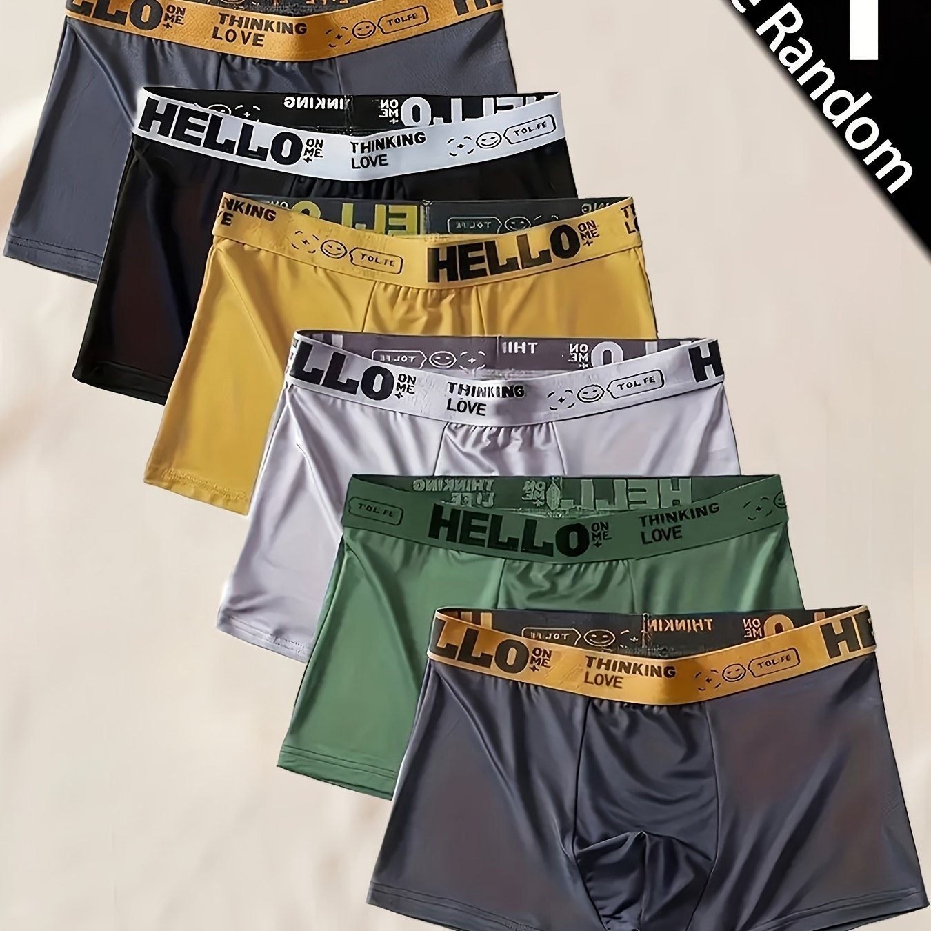 Men's Breathable Quick Dry Underwear Set 5pcs Shortie Elastic Fabric Beach Pool